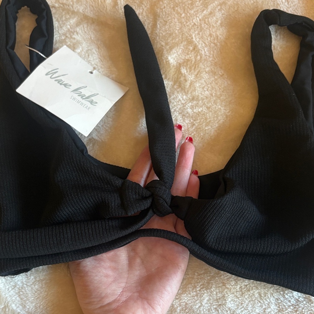 Black Ribbed bikini top - Picture 2 of 2